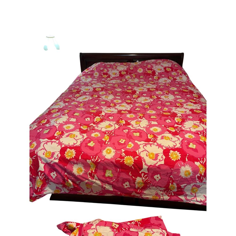 Lilly Pulitzer for Garnet Hill Hotty Pink Twin Duvet Cover One Standard Sham